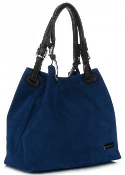 Kožené kabelka shopper bag Vittoria Gotti modrá V90047CH