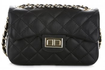Kožené kabelka listonoška Genuine Leather čierna KST6