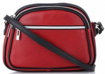 Kožené kabelka listonoška Genuine Leather 5100 červená