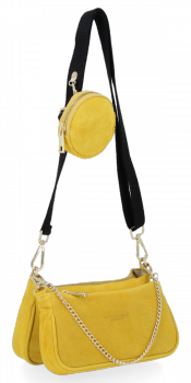 Kožené kabelka univerzálna Vittoria Gotti žltá B40