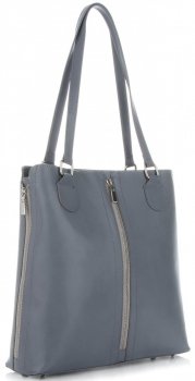 Kožené kabelka klasická Genuine Leather svetlo šedá J6088