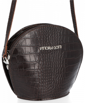 Kožené kabelka listonoška Vittoria Gotti VG806 čokoládová