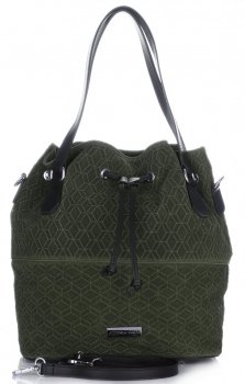 Dámska kabelka shopper bag Vittoria Gotti fľašková zelená V1005