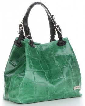 Kožené kabelka shopper bag Vittoria Gotti dračia zelená V692754