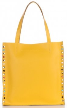 Kožené kabelka shopper bag Genuine Leather žltá 5013
