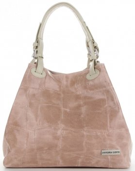 Kožené kabelka shopper bag Vittoria Gotti púdrová ružová V692754