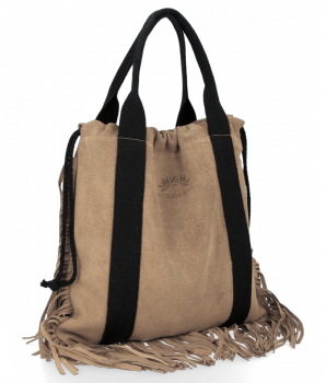 Kožené kabelka shopper bag Vittoria Gotti zemitá B7