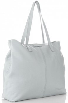 Kožené kabelka shopper bag Vittoria Gotti svetlo šedá V5705