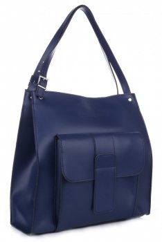 Kožené kabelka shopper bag Vittoria Gotti tmavo modrá 8286