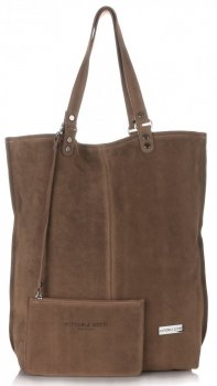 Kožené kabelka shopper bag Vittoria Gotti zemitá V22