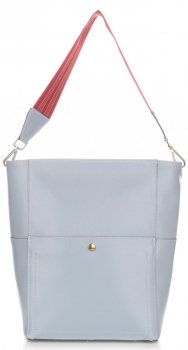 Kožené kabelka shopper bag Genuine Leather svetlo modrá K26
