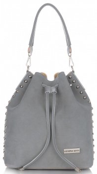 Kožené kabelka shopper bag Vittoria Gotti šedá V3020