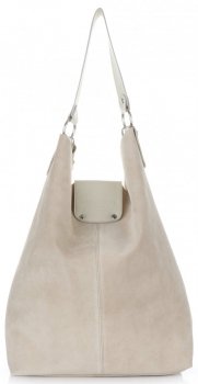 Kožené kabelka shopper bag Vittoria Gotti béžová V3292C