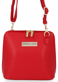 Kožené kabelka listonoška Vittoria Gotti V2373 červená