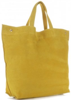 Kožené kabelka shopper bag Vera Pelle žltá A19