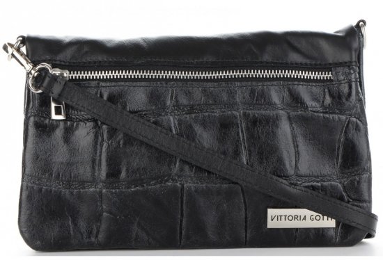 Kožené kabelka listonoška Vittoria Gotti černá V190232