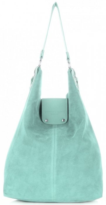 Kožené kabelka shopper bag Vittoria Gotti mátová V3292C