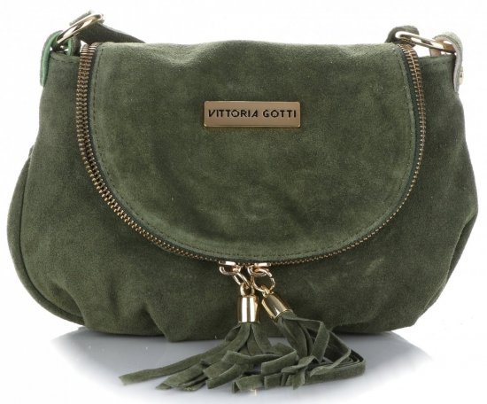 Kožené kabelka listonoška Vittoria Gotti zelená V414S