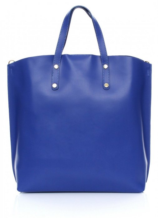Kožené kabelka shopper bag Genuine Leather modrá 6047