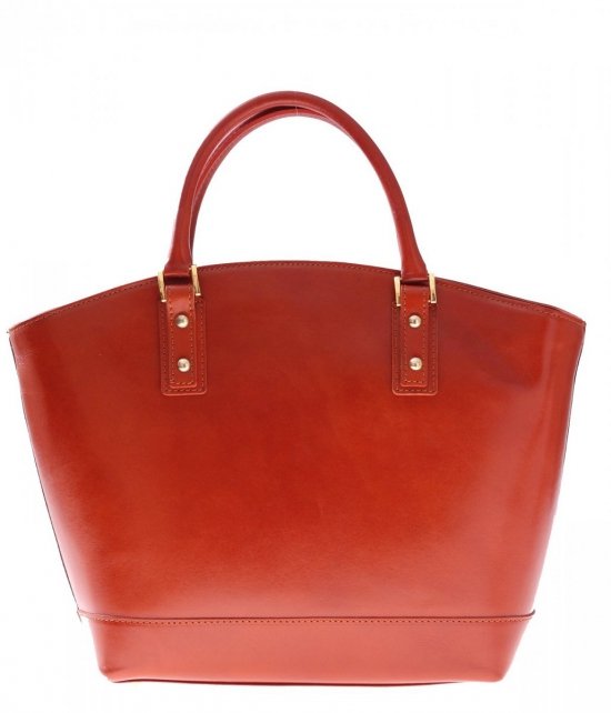 Kožené kabelka shopper bag Genuine Leather zrzavá 11A
