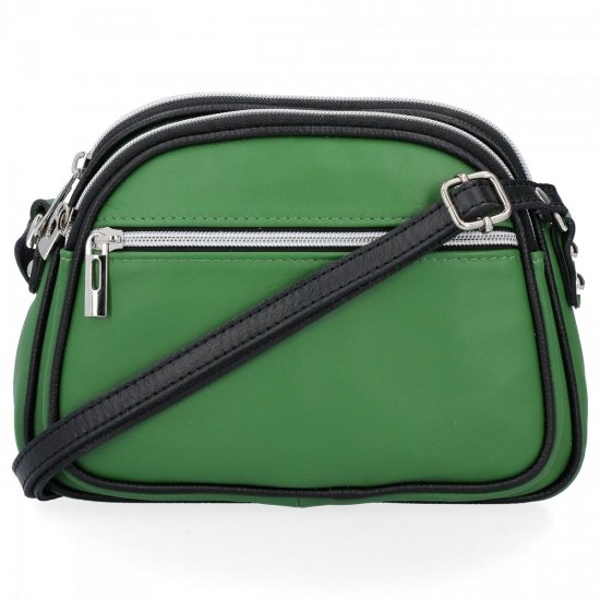 Kožené kabelka listonoška Genuine Leather dračí zelená 5100