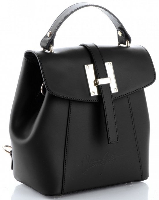 Kožené kabelka batůžek Vittoria Gotti černá V3199