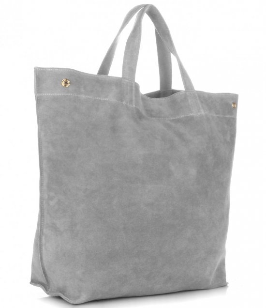 Kožené kabelka shopper bag Vera Pelle světle šedá A19