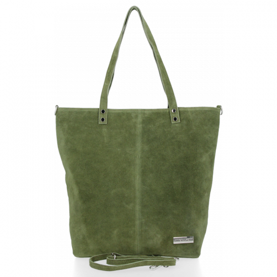 Kožené kabelka shopper bag Vittoria Gotti zelená VG41