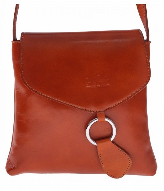 Kožené kabelka listonoška Genuine Leather zrzavá 6021