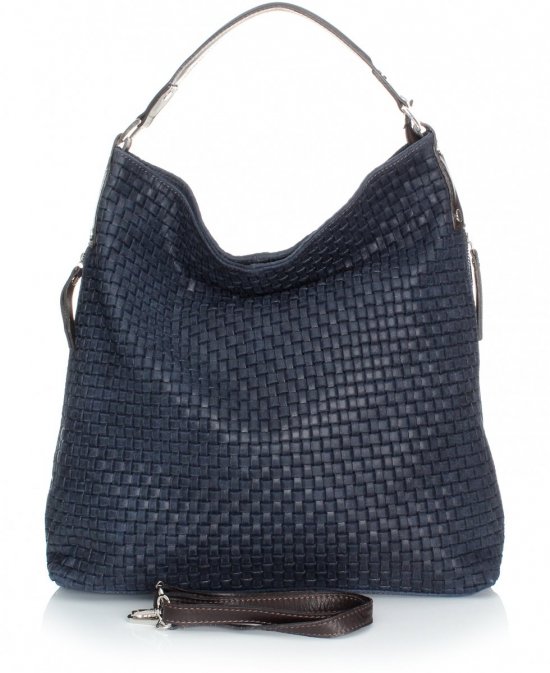 Kožené kabelka univerzální Genuine Leather tmavě modrá 15