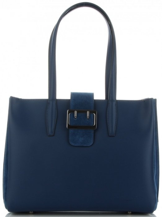 Kožené kabelka klasická Vittoria Gotti tmavě modrá V3215