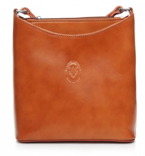 Kožená kabelka listonoška Genuine Leather zrzavá