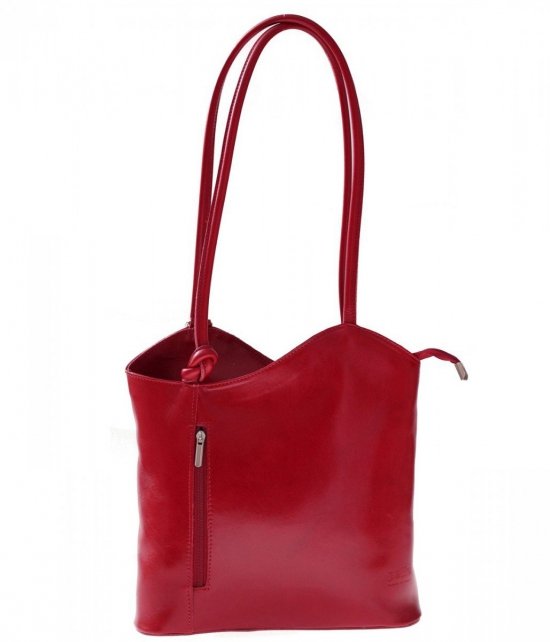 Kožená kabelka batůžek Made in Italy červená