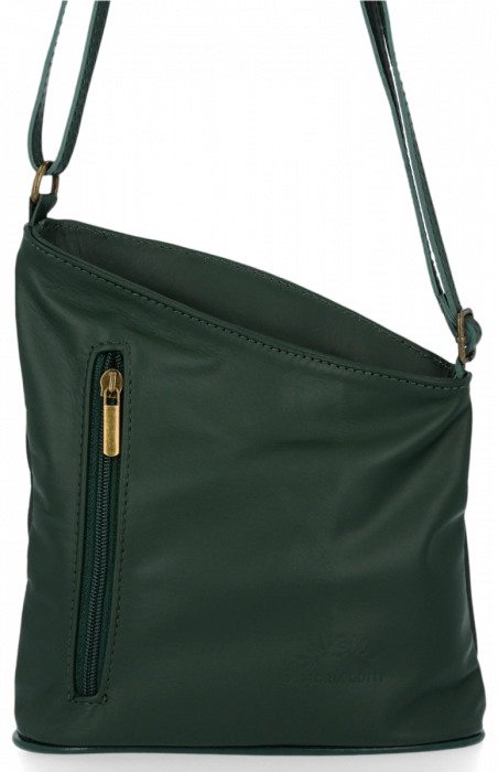 Kožené kabelka univerzální Vittoria Gotti lahvově zelená V2467