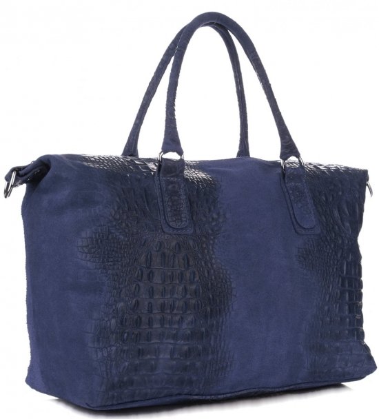 Bőr táska kuffer Genuine Leather tengerkék 1175