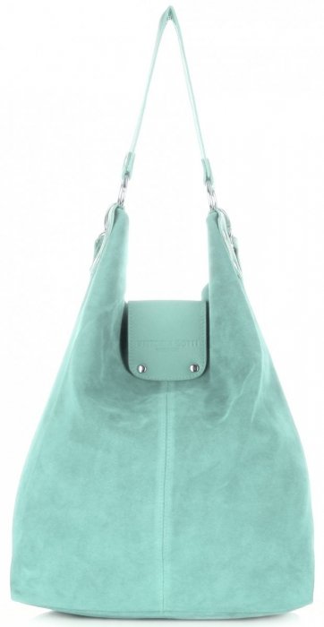 Bőr táska shopper bag Vittoria Gotti menta V3292C