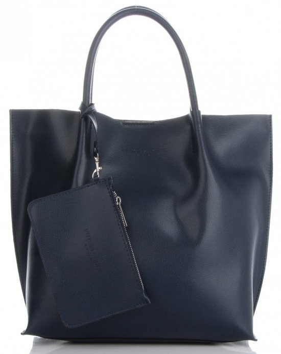 Bőr táska shopper bag Vittoria Gotti tengerkék V355