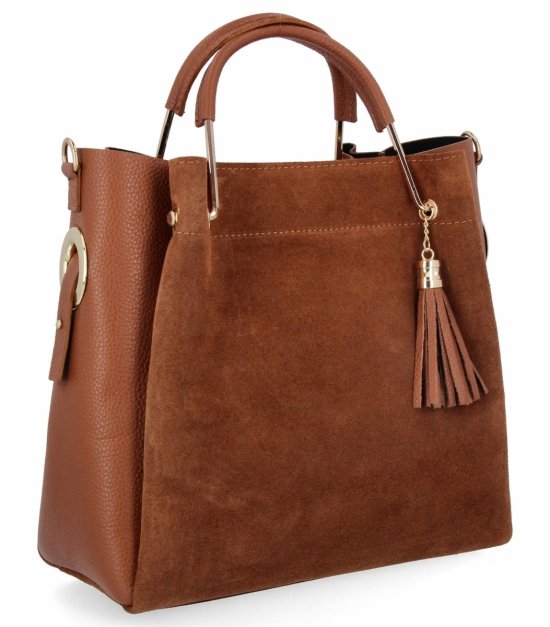 Elegáns bőr táska olasz kufár kozmetikai táskával 5702 vörös