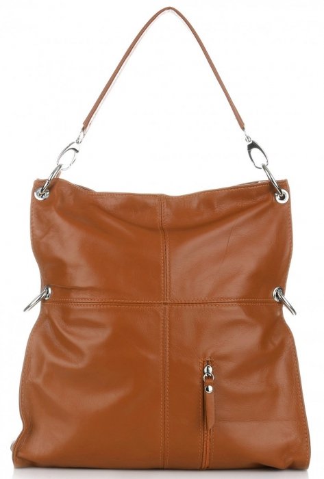Bőr táska shopper bag Vera Pelle vörös 25