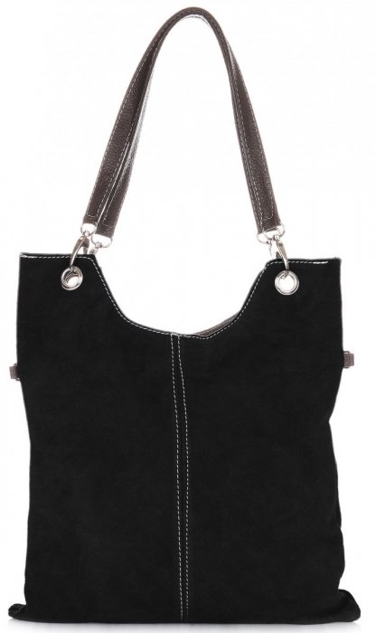Bőr táska univerzális Genuine Leather fekete 517
