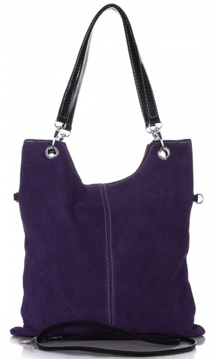 Bőr táska levéltáska Genuine Leather ibolya 517