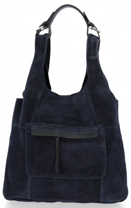 Bőr táska shopper bag Genuine Leather tengerkék 8023