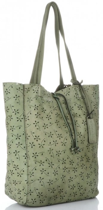 Bőr táska shopper bag Vittoria Gotti zöld VL299