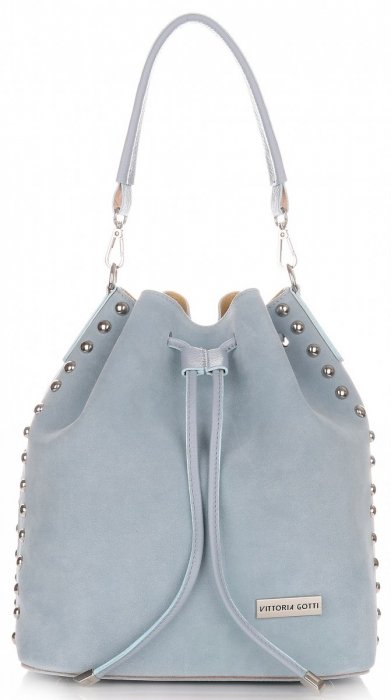 Bőr táska shopper bag Vittoria Gotti égszínkék V3020