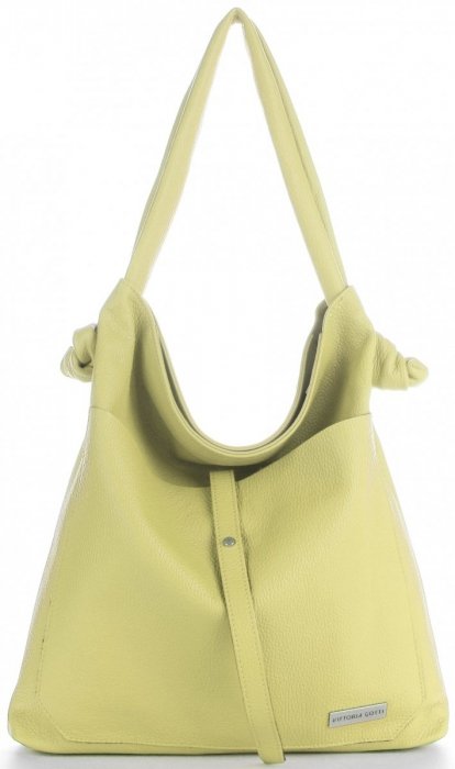 Bőr táska shopper bag Vittoria Gotti lime V5701