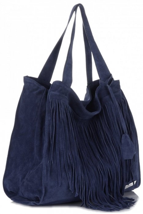 Bőr táska shopper bag Vittoria Gotti tengerkék V6048