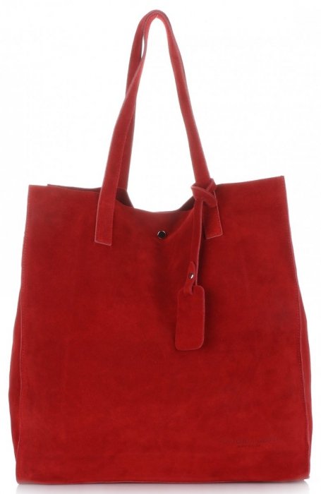 Bőr táska shopper bag Vittoria Gotti piros V205454
