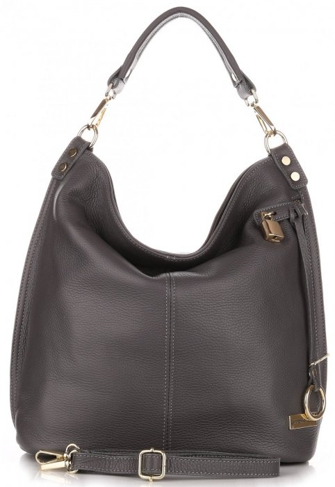 Bőr táska shopper bag Vittoria Gotti szürke V8047