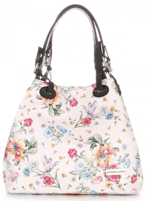 Bőr táska shopper bag Vittoria Gotti fehér V2051
