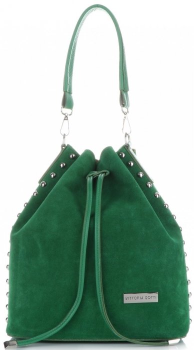 Bőr táska shopper bag Vittoria Gotti sárkányzöld V3020